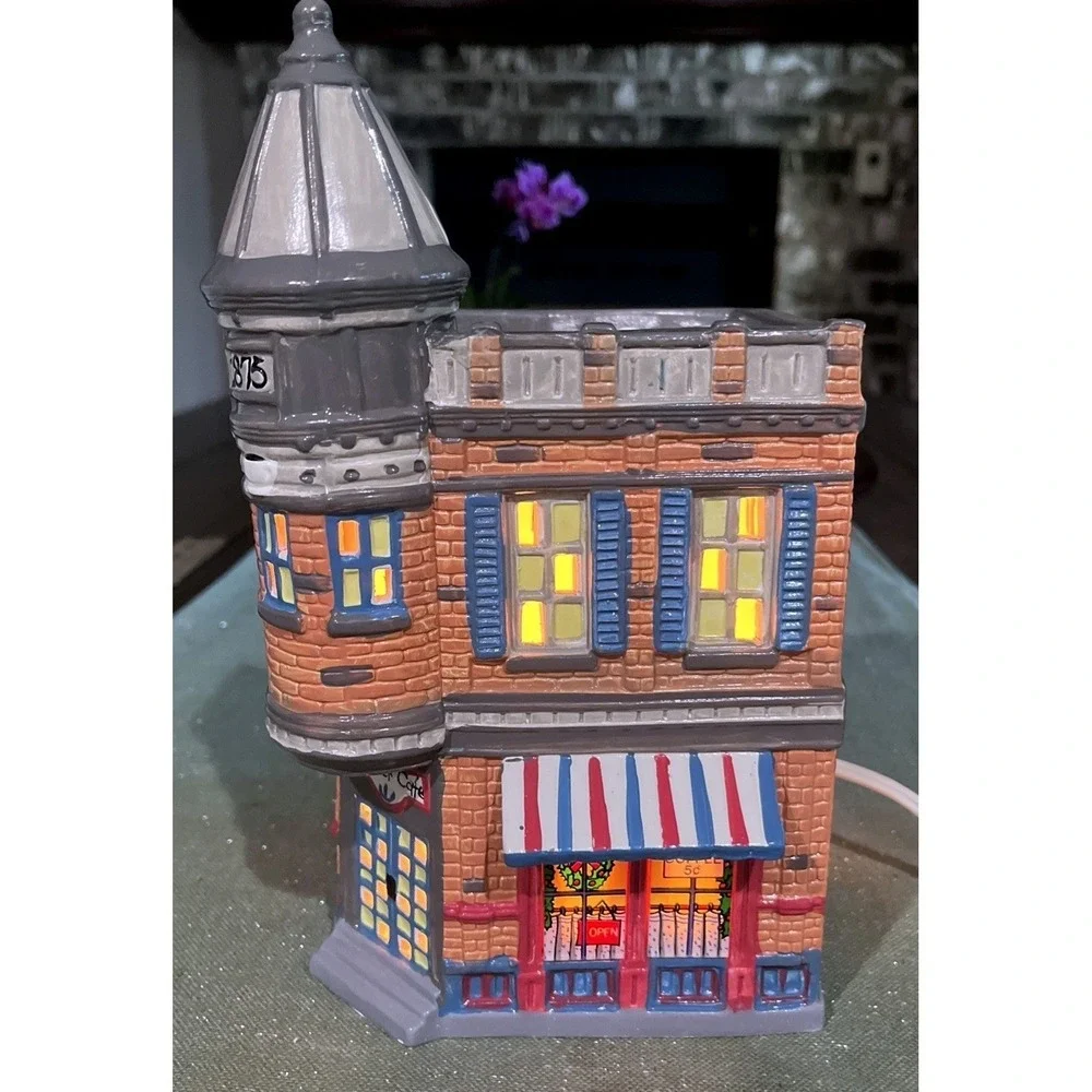 DEPT 56 Snow Village CORNER CAFE #5124-1 w/ Light~Retired
